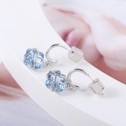 Stud Earrings European And American Jewelry Dream Romantic Blue Metal Butterfly Sweet