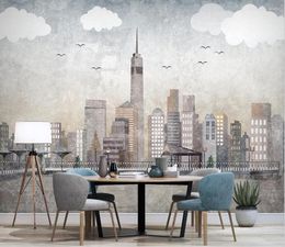 Wallpapers CJSIR Custom Po Mural Wallpaper Geometric City Architecture Wall Stickers House Decoration Bedroom Murals Papers Decors