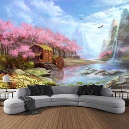 Tapestries Customizable Tapestry Wall Hanging Forest Castle Tapestry Mushroom Butterfly Art Tapestry Living Room Bedroom Home