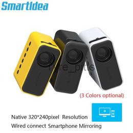Projectors Smartldea Mini Projector native 320*240 Portable LED Proyector with USB SD AV Video Beamer support wired connect smartphone x0811