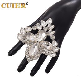 Solitaire Ring CUIER 9.5cm Oversize Big Stone Adjustable Rings Wedding Jewellery for Women Luxury Crystal Large Open Finger Ring Gift 230810