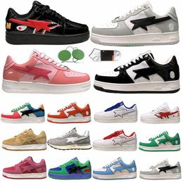 Sta Low Designer Shoes Panda Black White Patent Leather Camo ABC Pink Green Triple White Nostalgic Blue Yellow Sax Luxury Plate-forme Mens Womens Sneakers Trainers