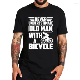 Men's T Shirts Mens T-shirt Never Underestimate An Old Man With A Bicycle Print Tshirts Summer Short Sleeve BLACK Tshirt Tees Oversize