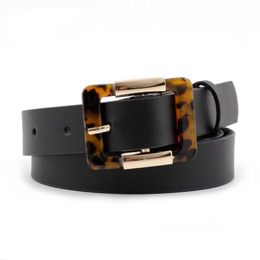 Belts Female faux leather fashion retro belt square leopard buckle belt new hot belts for women with jeans QZ0045