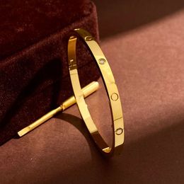 titanium steel bracelet designer bracelet luxury not fade Colour bracelet trend stainless mens and womens 18K rose gold fashion popular do steel accessories l5