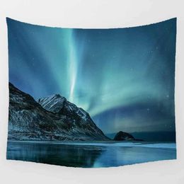 Tapestries Night Sky Northern Lights Art Tapestry Home Decor Living Room Bedroom Festive Decor Accessories Background Wall Covering