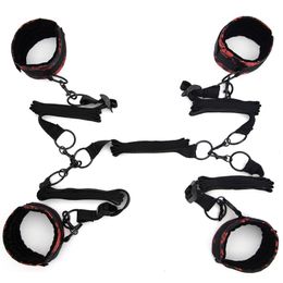 Adult Toys BLACKWOLF Under Bed Restraint Set Handcuffs Ankle Cuffs BDSM Bondage Straps Games Sex Products Erotic For Couples 230811