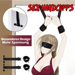 Bondage Shackles On The Door Chastity Lock Handcuffs Flirting Fetish BDSM Sex Restraints Slave Erotic Toys For Woman Couples 230811