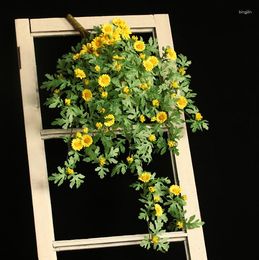 Decorative Flowers Shelter Hanging Wall Imitation Daisy Flower Vine Fake Rattan