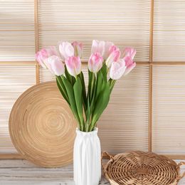 Decorative Flowers 7pcs Tulip Artificial Home Decoration Accessories Real Touch Bouquet Fake Latex Plants For Wedding Table Arrangement