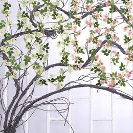 Decorative Flowers Cherry Blossom Artificial Vine Realistic Imitation Rattan No Fading Fake Reusable Flower