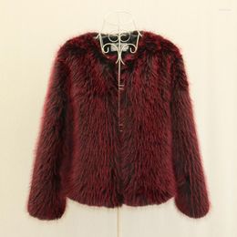 Women's Fur Winter Thicker Warm Faux Coat Women Long Sleeve Plus Size Luxury High Quality Short Jackets Tops Korean Outerwear