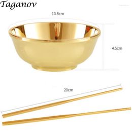 Dinnerware Sets Copper Tableware Bowl Kit Dinner Set Stainless Steel Brass Cutlery Gold Family Gifts