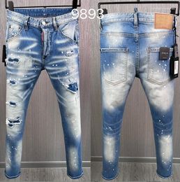 Men's Jeans Stretch Elastic Slim Denim Casual Washed Pocket For Men Bottom Trousers Pants Skinny
