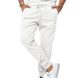 Men's Pants Cargo Soft Casual With Elastic Waist Drawstring Ankle-banded Pockets For Comfortable Commute Outdoor