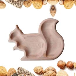 Bowls Nut Bowl With Shell Storage Squirrel Serving Dish Wooden Tray For House Warming Gifts Dessert Cherries Snack Party
