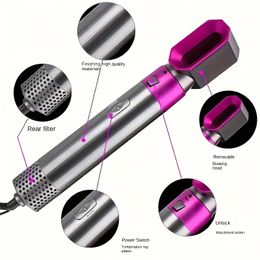 1set Hot Air Comb: Get Professional-Level Hair Styling with This Dual-Use Curling & Straightening Set!