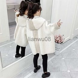 Jackets New Arrival Girls Woolen Coat Winter Thicken Children's Clothes Warm Outwear Kid's Long Coat Korean Style Solid Color Overcoat x0811