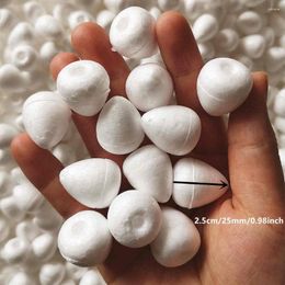 Decorative Flowers 2.5cm 50/60pcs Natural White Styrofoam Balls For DIY And Nylon Stocking Flower Accessories 25mm 0.98inch
