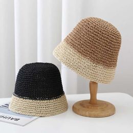 Wide Brim Hats Bucket Hats Sun Hat Women Bone Str Hat Bucket Hat Patchwork Sun Visor Crochet Hat Ladies Str Hat Cap for Women Wholesale