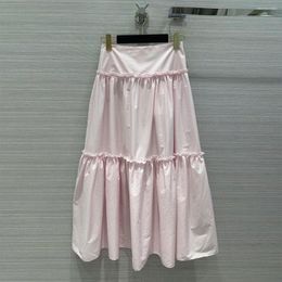 Skirts Fashion Design Patchwork Pink Stripes Ball Gown Long Womens High Waist Zipper Big Bottom Sweet Skirt