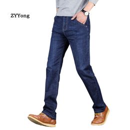 Men's Jeans Men Basic Style Casual Summer Thin Elastic Comfortable Original Straight Leg Light Blue Denim Pants Trousers 230810