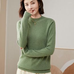 Women's Sweaters Seamless Cashmere Sweater Half High Collar Pullover Pure Wool Casual Top Spring /autumn Thin Knitting Ready To Wear