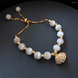 Strand Luxury Bohemia Pearl Shell Bracelet For Women Adjustable Crystal Rhinestone Natural Stone Couple Bead Chain Fine Jewellery Gift