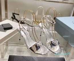 2023 Fashion Women Sandals Luxury Gold Thin High Heel Sandals Women Dress Shoes Wedding Shoes Summer Loafer