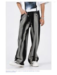 Men's Jeans 2023 Urban Street Four Seasons Kpop Version Black Tie-dyed Washed Loose Wide-Leg Trousers For Unisex Style
