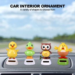 Decorations Solar Power Shaking Head Cute Owl Duck Decoration Accessories Car Decora Interior Cartoon Creative Doll Gift R230811