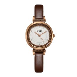 Women's simple light luxury retro style small plate high-grade leather belt waterproof quartz watch