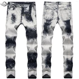 Men's Jeans 28-40 Mens Spring Autumn Male Trousers Clothing Pencil Pants Mid Skinny Full Length Retro Elastic Force Ladies Clothes H52