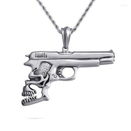 Pendant Necklaces Fashion Europe And The United States Titanium Steel Pistol Style Necklace Personality Hip Hop Street Dance Jewelry