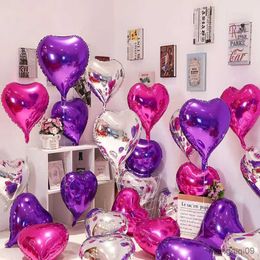 Decoration 10pcs Heart-shaped Foil Balloon Love Birthday Wedding For Events Valentines Day Outdoor Home Decor R230811