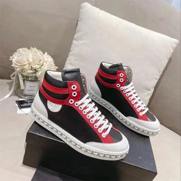 Chanells Rubber Fashion Channel Casual Shoes Leather Designer Sneakers High Women Quality Breathable High Top Casual Shoes Size 35-40