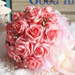 Decorative Flowers 10/20/30pcs 8cm Big PE Foam Rose Artificial Flower Bridal Bouquet For Wedding Home Party Decoration DIY Scrapbooking Fake