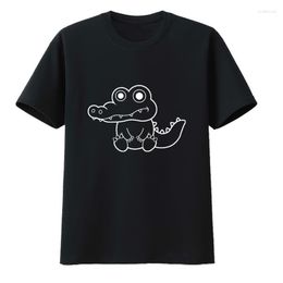 Men's T Shirts Cute Little Crocodile Cotton T-shirts Techweare Men Print Tops Y2k T-shirt O-neck Mens Clothes Tees Casual Pattern Summer