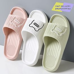 Slippers Summer Children Bathroom Platform NonSlip Bear Cartoon Flip Flops Beach Slipper Kid Sandals Slides Indoor Outdoor 230811