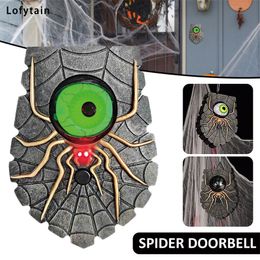 Other Event Party Supplies Lofytain Halloween Spooky One-Eyed Spider Doorbell Horror Props Creepy Eyes Doorbell Home Bar Decorations Scary Rotating Eyes 230811