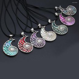 Pendant Necklaces 6PCS Wholesale Natural Alloy Shell Symbol Shape Multicolor Necklace Exquisite Charms Jewelry Making Gift Party