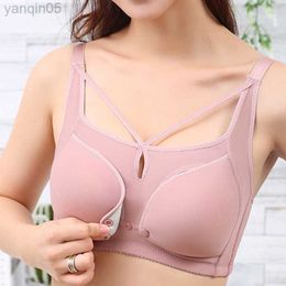 Maternity Intimates Maternity Nursing Bra Pregnant Women Front Open Buckle BreastFeeding Bra Solid Colour with Removable Pads Sexy Drospshiping HKD230812
