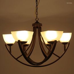 Chandeliers Vintage Chandelier Glass Lamp Ceiling Suppliers Living Room Hallway Stair Kitchen Light Black Iron Home Lighting E27 110-240V