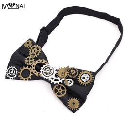 Neck Ties Handmade Men/Women Steampunk Bow Tie Punk Gear Necktie Gothic Vintage Retro Black Neckwear Unique 230811