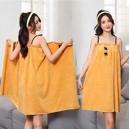 Towel Korean Princess Style Bath Dress Wearable Suspender Nightdress Skirt Tube Top Bathrobe Pajamas For Women Girls 230812