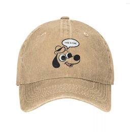 Ball Caps This Is Fine Dog Cartoon Unisex Style Baseball Distressed Washed Hat Vintage Outdoor Activities Snapback