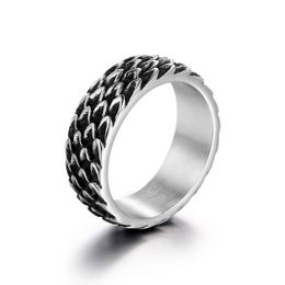 Vintage Punk Hip Hop Unique Evil Dragon Scale Rings 316L Stainless Steel For Men Women Biker Jewelry Creativity Gift Wholesale