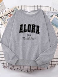 Aloha Summer In Hawaii Print Hoodies For Girl Street Brand Tops Thermal Fashion Women Sweatshirt Hip Hop Pullover Women Hoodie HKD230725