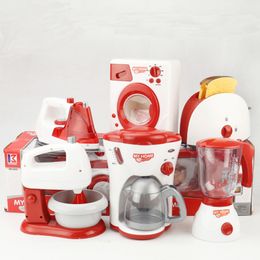 Tools Workshop Household Appliances Kids Kitchen Toy Set Blender Children Toaster Vacuum Cleaner Cooker Educational Kitchen Toys For Girls 230812