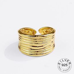 Cluster Rings 925 Sterling Silver For Women Wide Gold Vintage Wedding Trendy Jewellery Large Adjustable Antique Anillos